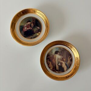 T. Limoges  M.A.B.A. Porcellane Artistiche Gold Trim  Small Decorative Plates